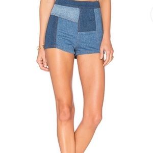 ⭐️Free People Patchwork denim short Shorts size 25